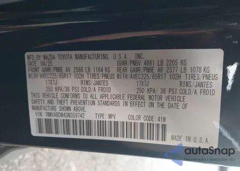 2025 Mazda Cx-50 2.5 S Premium Package from USA, damaged, VIN 7MMVABDM4SN359742